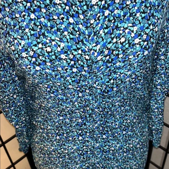 Zara Blue Puff Sleeve Sheath Dress - Picture 4 of 14